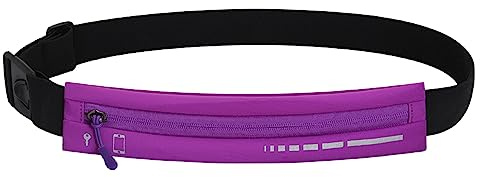 Laufgürtel für Handy, Gürteltasche Damen Herren Hüfttasche Jogging Lauftasche Sportgürtel Joggen Handytasche passend für alle Smartphones (Lila)