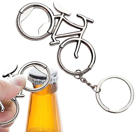 Regali portachiavi apribottiglie bicicletta - Portachiavi bici regalo per uomini donne papà amici, anello apribottiglie decorazione portachiavi, divertente apri birra