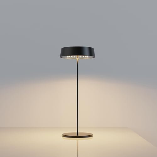 Palmina 901,lampade da tavolo senza fili,lampade da tavolo ricaricabili E Dimmerabile In Alluminio,abat jour senza fili 4400mah,Protezione IP54,luce da tavolo esterno/Interno/Nero