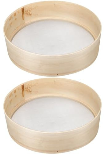 UPKOCH Coladores Paquete De 2 Tamices De Harina Para Hornear Colador De Harina De Madera Tamiz De Mano De Malla Fina Para Hornear Pastelitos