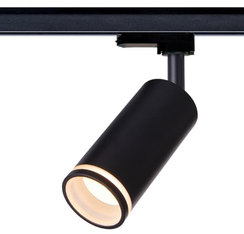 Faretti ferroviari | ANELLO MASTA | Lampada da soffitto GU10 per sistema a binario trifase ØxL 60x110mm, nero