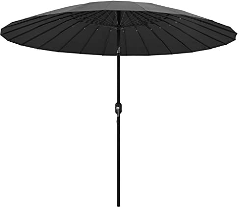 ShCuShan Sonnenschirm mit Aluminium-Mast 270 cm Anthrazit Strandschirm Windfest Stabil