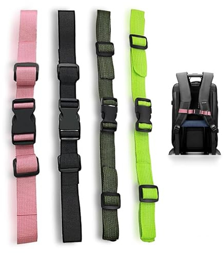 Brustgurt Rucksack, 4 Stück Verstellbarer Rucksack Gurtband Kinder Brustgurt Ersatz Rucksackriemen Nylon mit Schnellverschluss Rutschfester Gürtel für Joggen Wandern Außerhalb