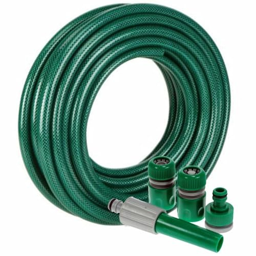 Hampton & Stewart 15m 30m 50m Garden Hose Pipe Reel Reinforced Outdoor Hosepipe UK (15M)