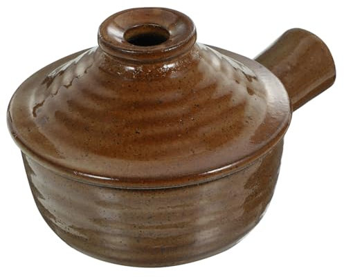 Cacerola Doméstica con Tapa de Barro Marrón para Sopa y Arroz
