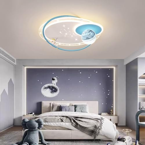 Stesulfr Deckenlampe süßer Cartoon Astronautenform LED Lampenschirm aus Acryl mit Fernbedienung Deckenleuchte modern kreativ geeignet für Jungen-/Mädchenzimmer Babyzimmer Restaurant Küche Deckenbeleuc