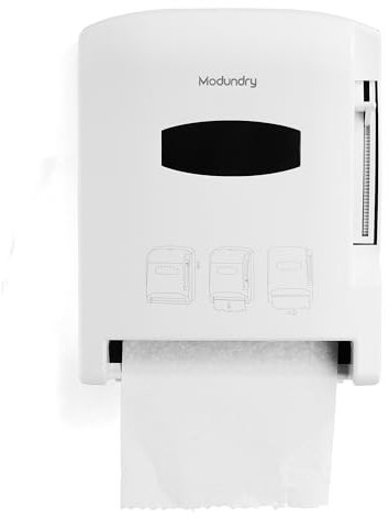 Modundry Dispenser di asciugamani di carta, da parete, distributore di rotoli e carta, dispenser commerciale per cucina, bagno, hotel, ristorante, bianco
