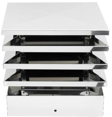 ALLINOX Terminale Architettonico Comignolo Antivento Canna Fumaria Acciaio INOX AISI 304 Fumaiolo Quadrato Per Camino (45x45)