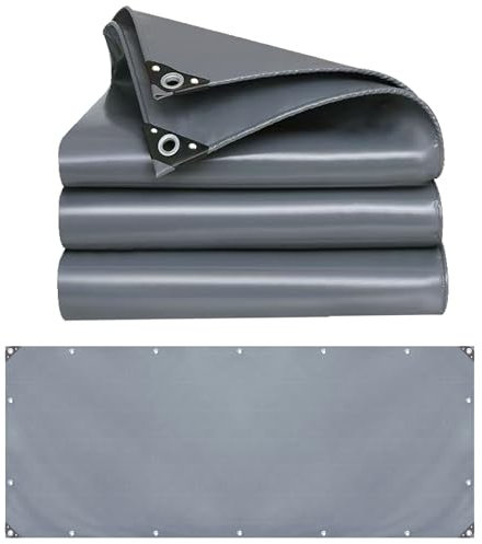 Poolabdeckung für Rund Pools 2.5x18.5 m 500g/m² Poolplane aus PVC, Pool Abdeckplane mit Ösen Drahtseil Aluminiumverschluss, wasserdichte Poolfolie für Sommer Winter LXX94W, Grau