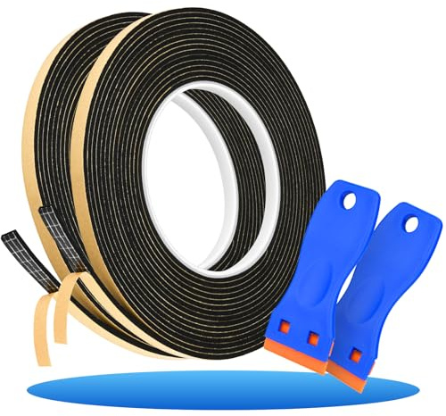 Ancable Ceranfeld Dichtungsband, 10m Dichtband für Kochfeld mit kleinem Schaber, 2 Stück 7mm x 2mm Montageband für Ceranfeld Kochfeld Dichtband