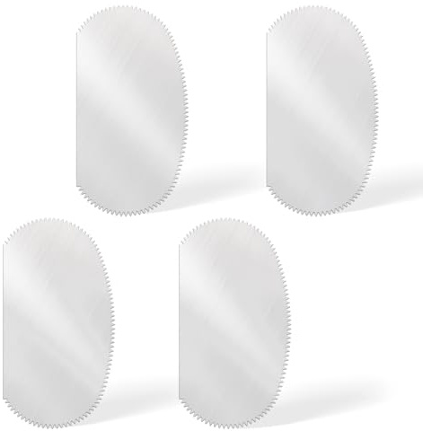 4pz Raschietto Seghettato per Utensili Ceramica, Nervature Acciaio Inossidabile per Argilla Raschietto Ovale per Modellare Strumenti per Scolpire l'Argilla per Ceramica Artisti della Testurizzazione