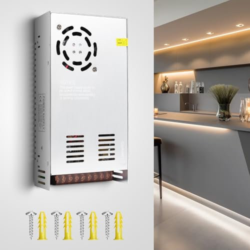 BRIMETI Alimentation 12V LED Transformateur 110/220V AC à 12V DC 360W 30A Adaptateur Convertisseur Alimentation Transfo Commutation Tension Courant pour Intérieure Ruban LED Eclairage Lumières