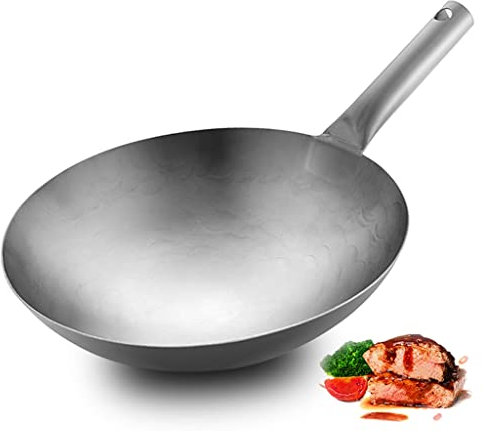 CHCWR Sartén, Wok Puro Titanio, Wok, Wok sin Recubrimiento, conducción de Fuego rápido, Olla de cocción de sartén Antiadherente para la Olla de cocción, 36 cm