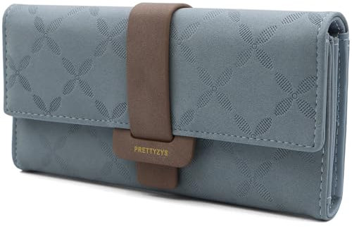 Alster Herz* Geldbeutel Damen Groß – Elegantes Portemonnaie mit 9 Kartenfächern & Fotofenster, RFID-Schutz, weiches veganes Leder – Mit Reißverschluss & Münzfach (Blau)