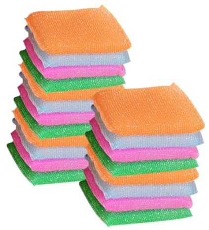 GARVALON Estropajos para Lavar Platos y Ollas 20 Unidades Esponjas de Cocina Anti-rayaduras Nylon Multiusos para Limpieza Diaria Utensilios y Superficies Duras Hogar Cocina sin Olor