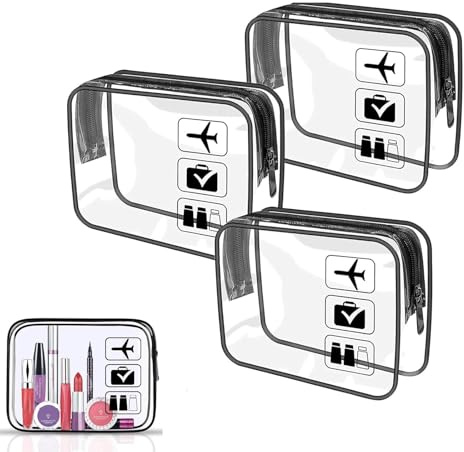 Neceser transparente de PVC para aseo, 3 unidades, impermeable, accesorios de viaje, para hombres, mujeres, familia, color negro, No., NO
