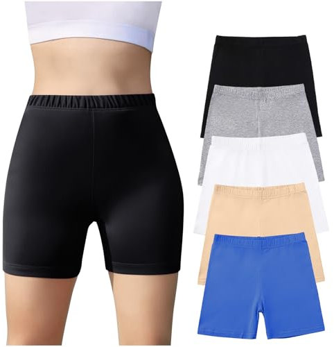 KODMNSW 5er Pack Shorts Mädchen Kurze Leggings Sommer Kurze Hose Kinder Radlerhose Baumwolle Laufshorts Sport Shorts Slim Yogahose Kurze Hosen 5-14 Jahre Mehrfarbig 10 Jahre