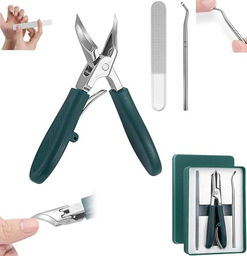 Eagle Beak Cortaúñas biselado,Juego 3 piezas cortaúñas oblicuos de acero inoxidable con apertura de mandíbula ancha,Tres Juegos de Cortaúñas Biselado con Pico de Aguila para Uñas Encarnadas y Gruesas