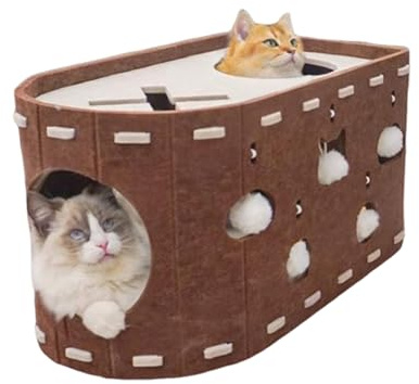Casa Del Cat – Katzenhöhle mit aus Karton | wasserdicht für Verunreinigung | Katzenhaus | Schutz für Möbel, Spielzeug für Kätzchen, Haus für Lav-Räume