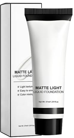 Maquillage Visage Blanc | Fond de Teint Mat,37ml Portable Anti-Traces Mat pour Cosplay Halloween Fête Scénique Activités Enfantines