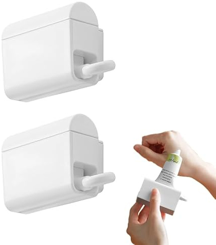 2 PCS Toothpaste Squeezer, Rolling Tube Toothpaste Squeezer with Frosted Handles Toothpaste Holder Stand Bathroom Organizer,Saves Toothpaste and Creams