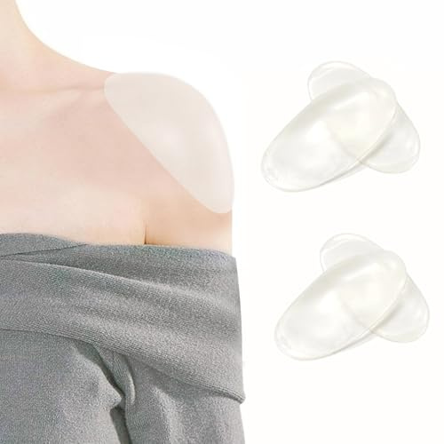 Nimiah Silicone Shoulder Pads for Women Man- 2 Pairs Reusable Anti-Slip Adhesive Enhancers | Invisible Posture Support for Dresses, Suits & Tops | Instant Shoulder Lift & Confidence Boost