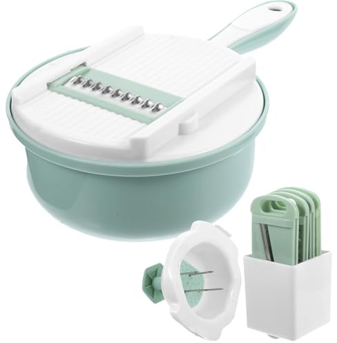 Happyyami Cortadora y Rallador de Verduras de Acero Inoxidable Multifunción con Mango Ergonómico Ligera y Portátil para Cocina Corta Calabacín Patatas y Espaguetis Color Color Aleatorio