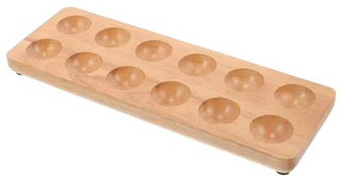 COLLBATH Portauova in Legno a Doppio Livello 12 Fori, Vassoio Portauova per Frigorifero Design Antirottura, Contenitore Porta-uova Fresche da Banco per Cucina e Frigorifero