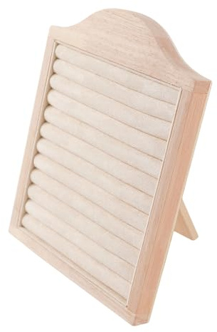 Wkldjf Holz Schmuck Organizer mit Rutschfester Basis, mehrere Ringe fassend, Einzelhandelsgeschäft oder Heimdekoration, Holz Schmuck Präsentationsständer