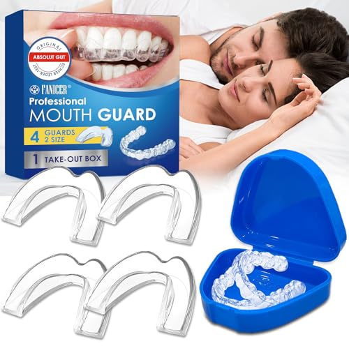 4 Piezas Férulas Dentales,Mejora La Férula para Roncar,Férula Dental para Detener Los Ronquidos,dejar de rechinar los dientes,Dispositivos Anti Ronquidos, Mejora la Del Sueño,Reutilizable