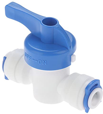 Yetaha RO Straight 1/4 Inch OD Push Fit Connector Hose Quick Connection Control Fittings Plastic Ball Valve Reverse Osmosis Water Filter System for Dispensers