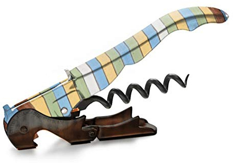 PULLTAP'S GENUINE Wood Color 900 Professioneller Kellner-Korkenzieher in Holzdesign, hergestellt in Spanien, mit doppeltem Gelenkhebel, Cuttermesser und Flaschenöffner