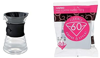 HARIO Cafetera De Goteo Y Server, Centimeters + Vcf01100W Filtros De Café Desechables