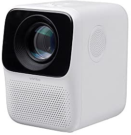QUANUM Wanbo T2 MAX - Proyector LCD portátil, resolución de 1920 x 1080, HDMI, USB, conectividad VGA, corrección trapezoidal vertical, cine en casa