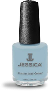 JESSICA Custom Colour Long Lasting Nail Polish, Blue, Forget Me Not, 14.8ml | Baby blue shade, Chip resistant nail polish, Rich colour with high-gloss finish, Professional nail paint