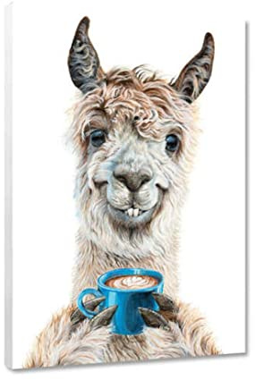Hustling Sharks® Tierbild „Lama Latte“ – Leinwand 40 × 60 cm