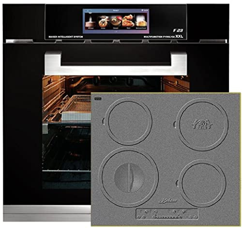 Kaiser Cuisinière EH 6344 Four encastrable verre noir 79L + KCT 6705 RI Cuisinière plaque à induction 60 cm