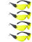 4PCS Safety Glasses, Anti Fog Safety Glasses for Work, nti Scratch Reduction Coating, Reinforced Resistant and Protective Lens, Eye Protection Glasses Safety For Snug Fit (Yellow)