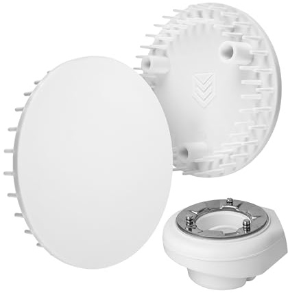 Abdeckhaube für Duschabfluss, Ø 115 mm, kompatibel mit Viega Tempoplex Ablaufgarnitur ab Baujahr 2006, ersetzt Modell 6964.0, für Duschwanne mit Ablaufloch Ø 90 mm, weißes ABS ASA, Deckel Dusche Set