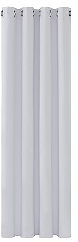 Deconovo Blickdicht Gardinen mit Ösen für Schlafzimmer Thermogardinen Vorhang Blickdicht Kälteschutz Thermogardine Hitzeschutz Dicke Thermovorhang, 245x140 cm(HöhexBreite), Grau Weiß, 1 Stück