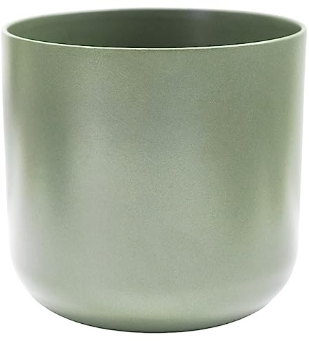 Ivyline Lisbon Contemporary Lisbon Planter in Sage - Waterproof & Durable - Premium Glazed Decorative Indoor Ceramic Flower Pot - H26 x D26cm