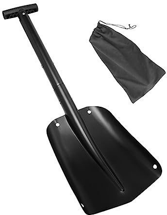 Operitacx Pala De Nieve para Coche y Desmontable Aluminio Pala Retráctil Resistente para Camping y Quita Hielo Parabrisas con Bolsa De Transporte para Uso Exterior Invierno