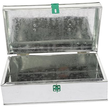 Cabilock 1 Boîte De Feuilles Boite en Étain Contenant De Pinceaux d'artiste Outil en Métal Mallette De Rangement Vide Caisse De Rangement Organisateur Feuille De Fer avec Serrure