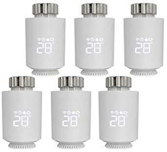 ZTZBFGM Smart Heizkörperthermostat Elektronisch Zigbee| Radiator Thermostat Heizung Digital | Programmierbares WLAN Erweiterbares Heizungsthermostat,6 stücke