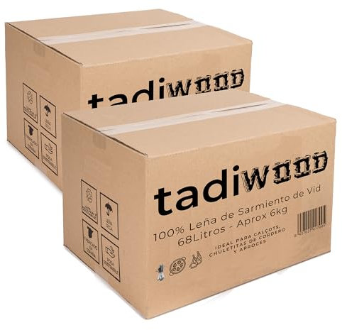 2xRamas de Sarmiento Ideal para Arroces, Paellas, Calçots y Chuletitas de Cordero. 68L. Hecho en España. Leña de Vid 100% Natural