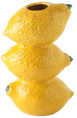 MISNODE Vintage-Vase in Obstform, Niedliche Dekorative Keramikvase, Blumenvase, Obst, Blumenarrangement, Tischdekoration, Tafelaufsatz, Dekoration für Zuhause, Schlafzimmer, Büro, Küche,(Gelb)