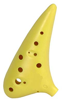 LEIXIUSM 12 Hole Alto C Ocarina Vessel Flute ABS Material with 2 Protective Bags Musical Gift for Beginners(Color:Yellow)