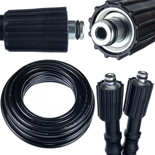 Hochdruckschlauch 15m M22-M22 mit 14mm Stift – Kompatibel mit Kärcher Hochdruckreinigern | 200 Bar | Nylonverstärkung | PVC-Schutzschicht
