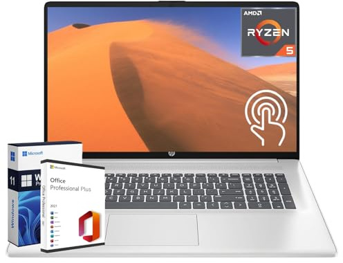 HP 2024 - Notebook aziendale con display touch antiriflesso HD+ da 17,3, AMD Ryzen 5 7530U (fino a 4,5 GHz, Beats i7-1165G7), 16 GB di RAM, 1 TB SSD, Wi-Fi 6, webcam, Win 11 Pro