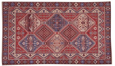 HomeLife Tappeto Salotto Stile Persiano 50X75 Made in Italy | Tappetino in Cotone per Camera da Letto o Soggiorno con Fondo Antiscivolo | Scendiletto Stampa Digitale di Inspirazione Orientale (Rosso)